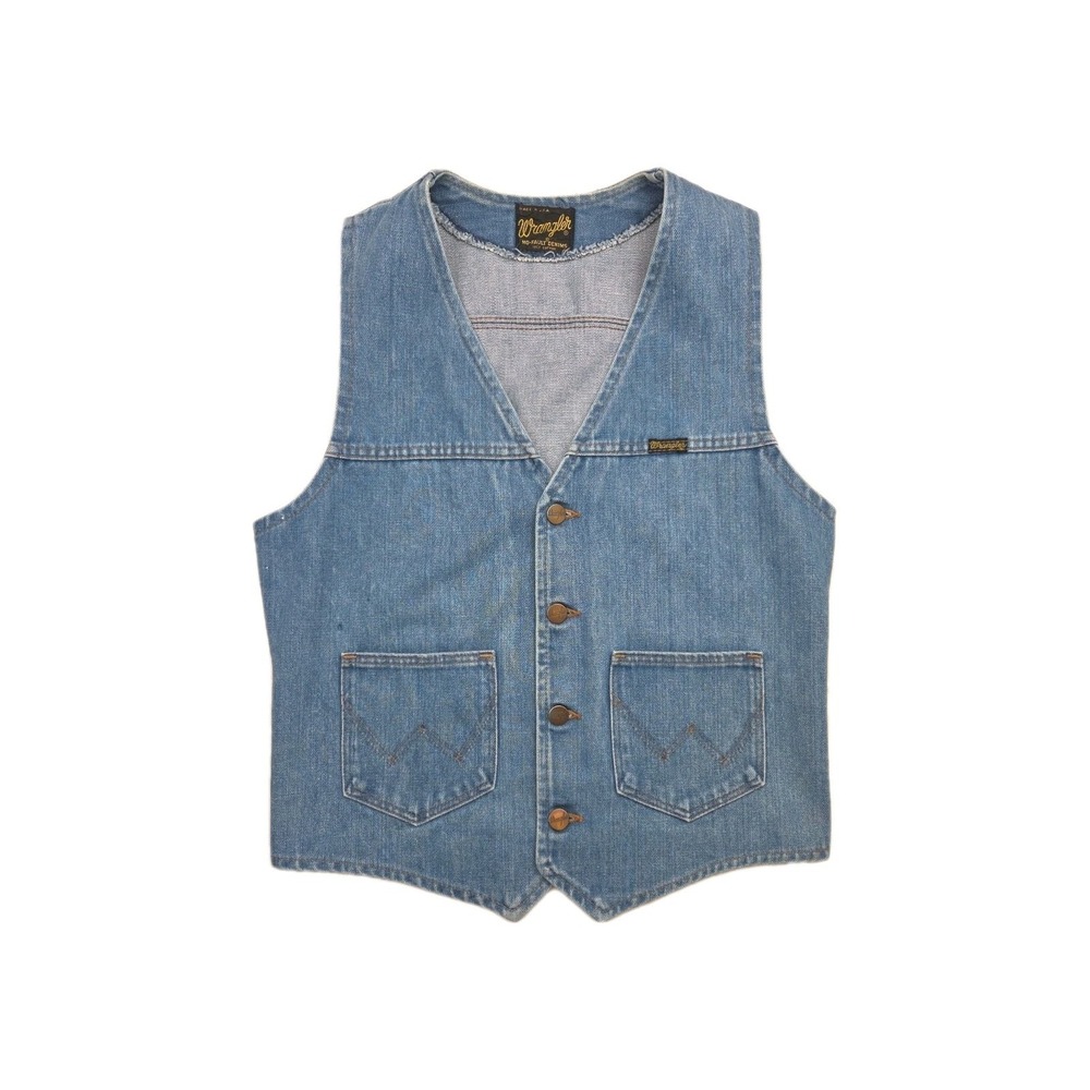 Vintage 1970's Wrangler No-Fault Denim Vest Western Cowgirl Women's Size‎ M